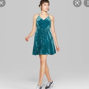 Blue Velvet Wild Fable Skater Dress